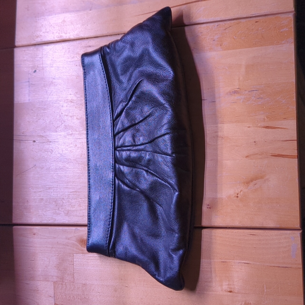Lauren Merkin Black Leather Clutch